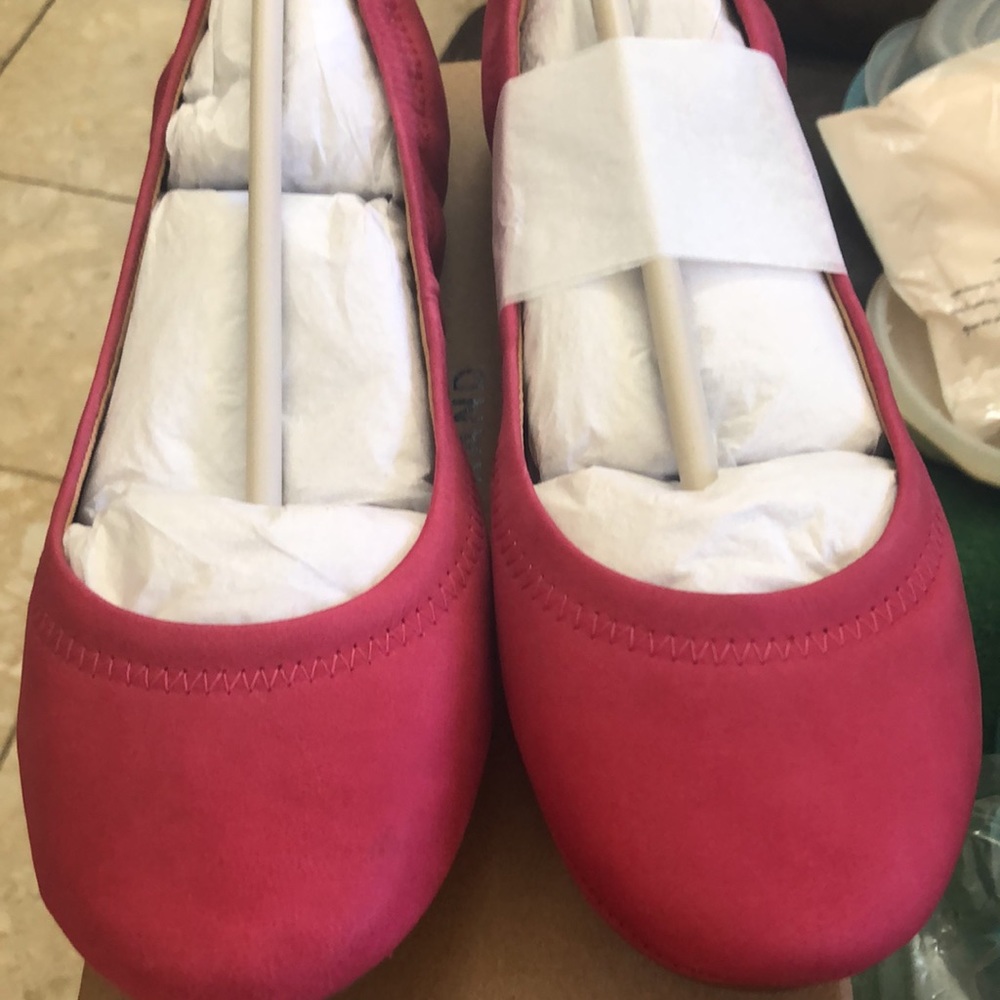 🔥🔥🔥🔥NWT Lucky Brand Raspberry Barcelo Nubuck leather flats. Never worn!
